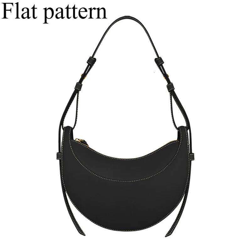 Luxury Croissant-Shaped Ladies' Handbag - Elegant Leather under Arm Shoulder Bag