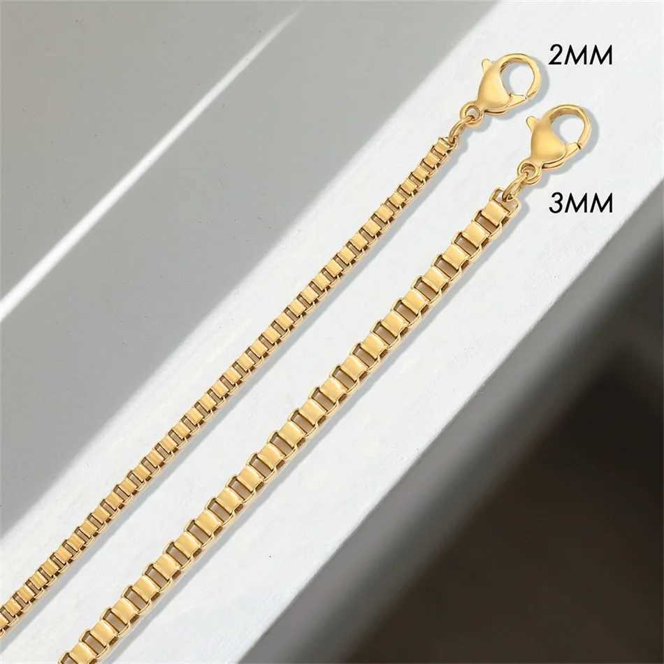 anco 2MM Stainss Steel Box Chain Bracet For Wen Gold Color Bracet Charm Friendship Bracet Ladies Jewelry GiftsW251027