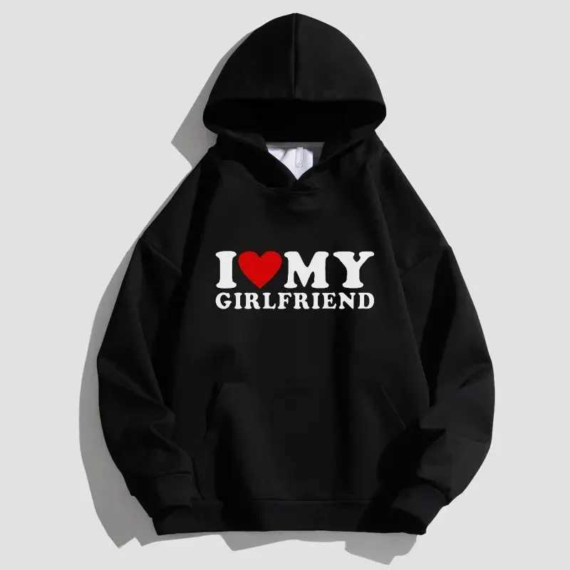 I LOVE MY GIRLFRIEND Print Unisex Hoodie Y2K Sweatshirt for WomensMens Hoodies Sweatshirts Solid Hoodies Slow jogging clothes W251027