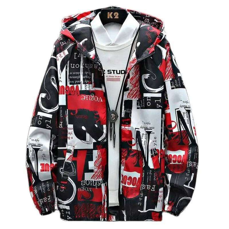 Spring Windbreakers Casual Hooded Jacket New Cool Waterproof Coat Male Outerwear Men's CLothing Plus Size
