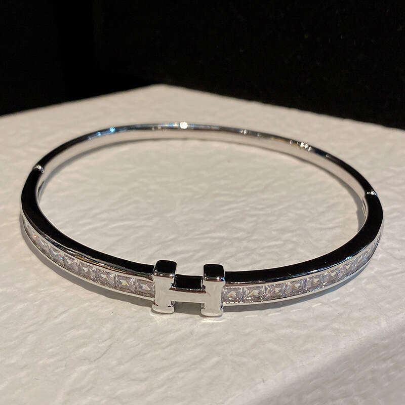 Bracelet Designer luxury bangle High Edition H Light Fashion Simple Square Dia Letter Gold High-end Non-fading Copper Inlaid Zircon Bracelets
