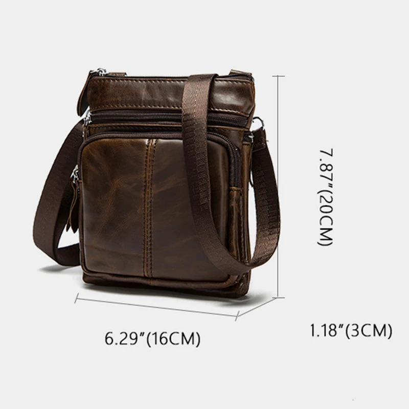Classic Messenger Package Mens Business Genuine Leather Flap Small Male Crossbody Bags for Man Travel Tote Natural Bag 251014