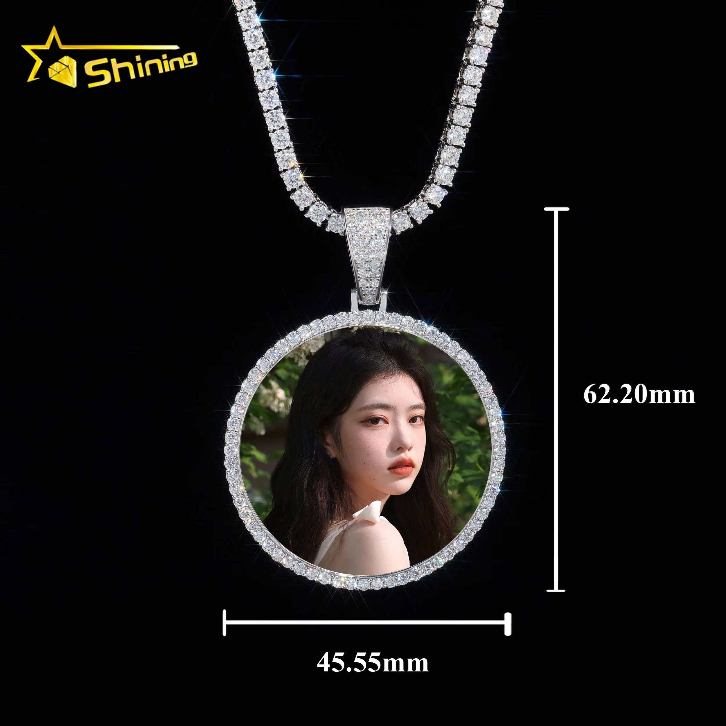 Customized Hip Hop Jewelry 925 Sterling Silver Vvs Moissanite Memory Pendants Men Women Popular Charm Pendant