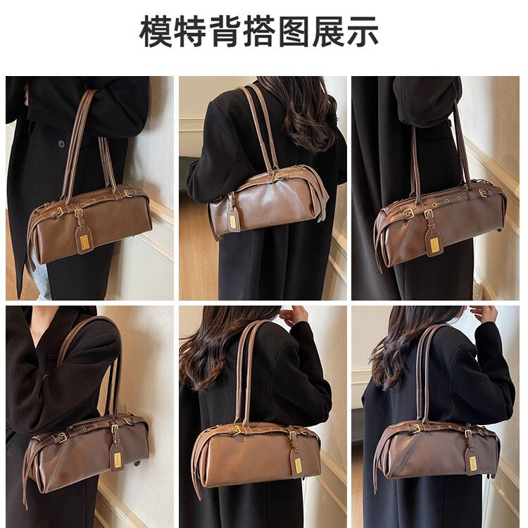 Free shipping designer bag Vintage Underarm Bag for Women Autumn and Winter New Niche Bowling Bag Large Capacity Single Shoulder Commuter Bag