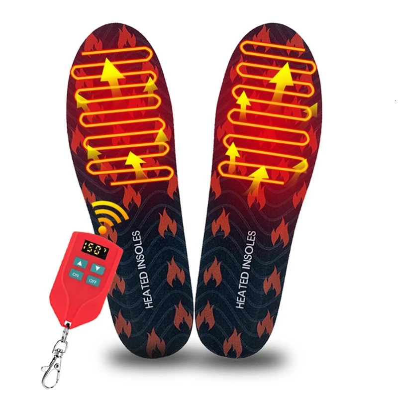 Adjusted Temperature Wireless Foot Warm Electric Heated Insoles Wireless Rechargeable Shoe Pad for Walking Camping Drop251020
