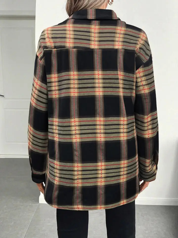 Plus Size Womens Casual LooseFitting Coat for Fall Winter Comfortable Moderate Thickness Outerwear Everyday Style 251027