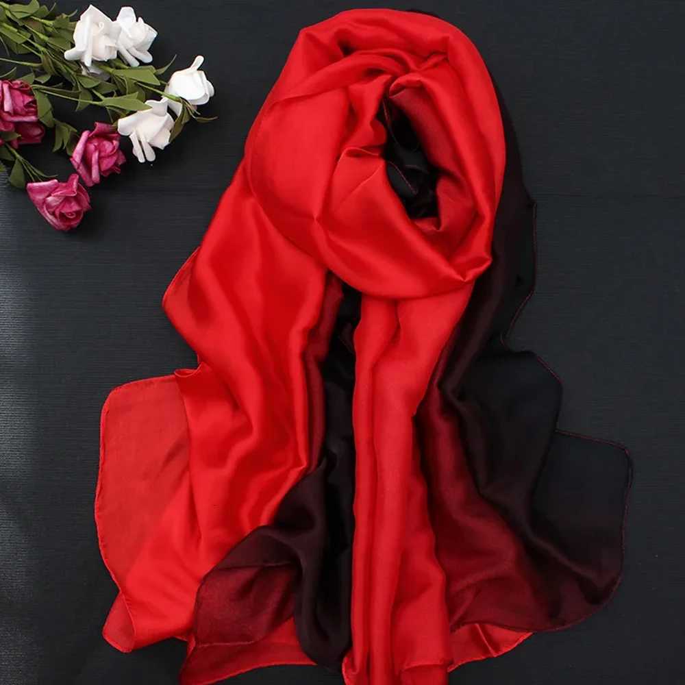 190110cm Wen Chiffon Scarf Gradient Color Protection Spring Summer Mticolor Printed Shawl Poncho Beach luxury ladies retroW251027