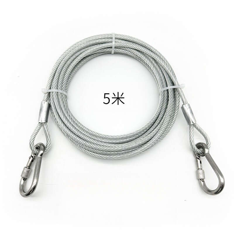 Rubber Coated Wire Leash Anti-Bite Stainless Steel Chain Pet Training Outdoor Dog Walking