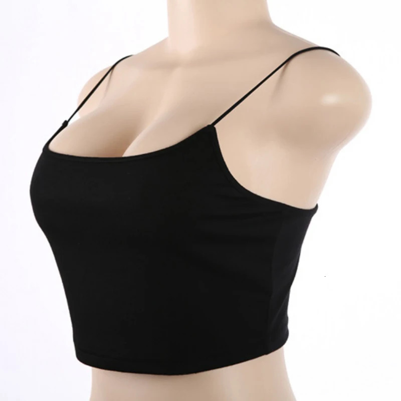 Sexy Crop Top Women Summer Camis Straps Sleeveless Tanks Tops Solid Fitness Bustier Fashion Black Camisole Unpadded Bandeau Vest 251027
