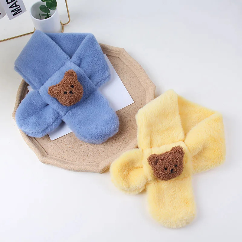 Autumn Winter Soft Plush Children Scarf Cute Cartoon Girl Baby Thick Warm Scarf Outdoor Kids Neckerchief Baby Accessories 251027