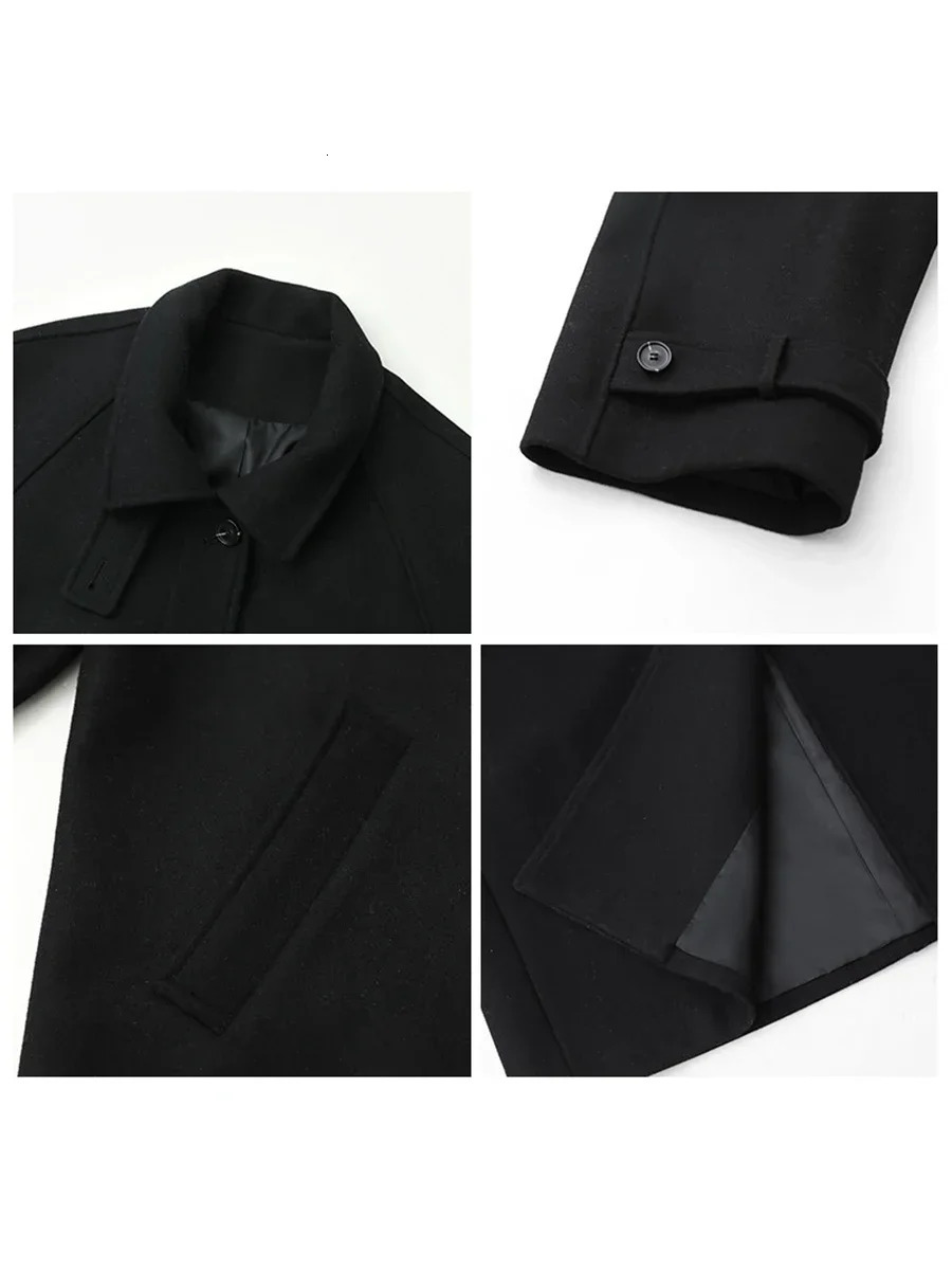 CHIC VEN Women Long Trencn Coat Standing Belt Lace Up Woolen Raglan Sleeves Overcoat Office Lady Autumn Winter 251027