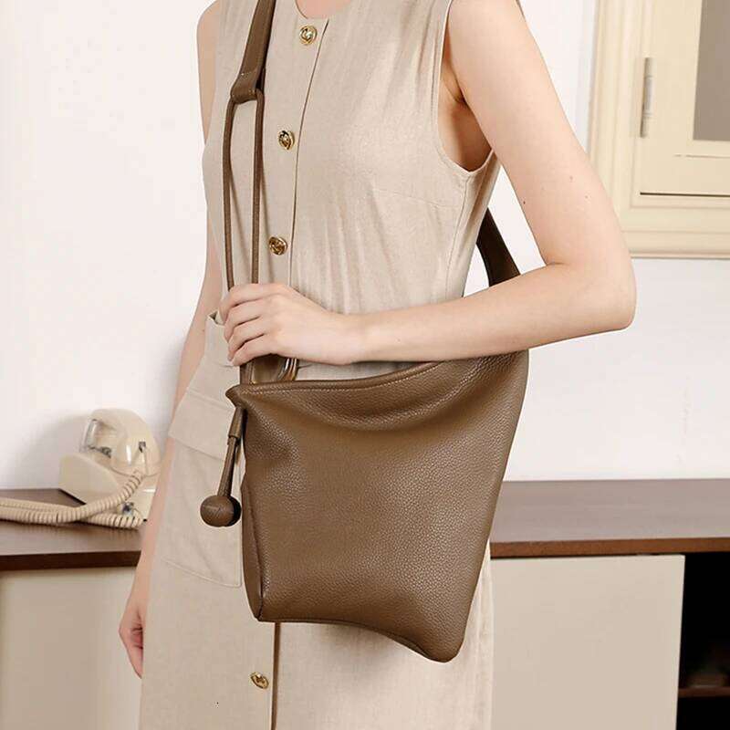 Burminsa Slouchy Genuine Leather Shoulder For Women New 2025 Designer Knotted Messenger Bags Hobo Ladies Handbags