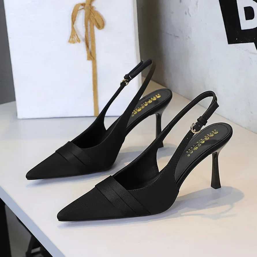 Elegant Silk Satin High Heels with Hollow out Design for Women Perfect for Parties And Special Occasis Thin Stiletto HeelXJ251027