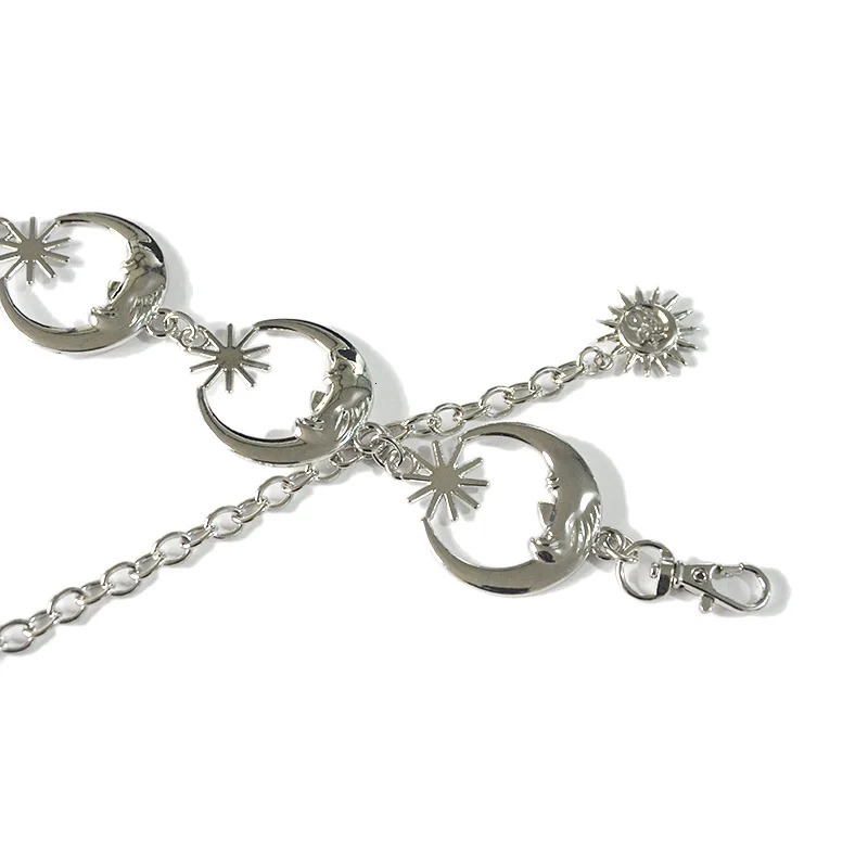 Personality SunMoon Buckle Metal Waist Chain Y2K Harajuku Belts For Women High Street Decorative Waistband Cinturones 251024