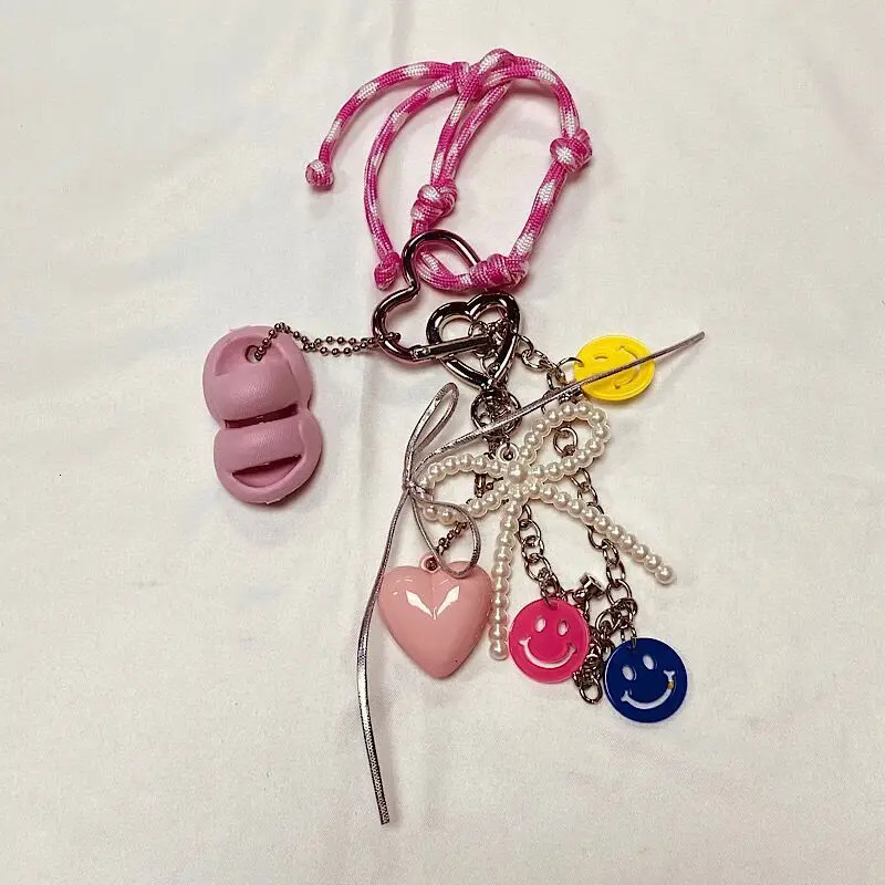 Fashionable Ins Rainbow Beads Novel Hanging Chain Ropes Key Bag Pendant For Men And Women Jewelry Accessories 251023