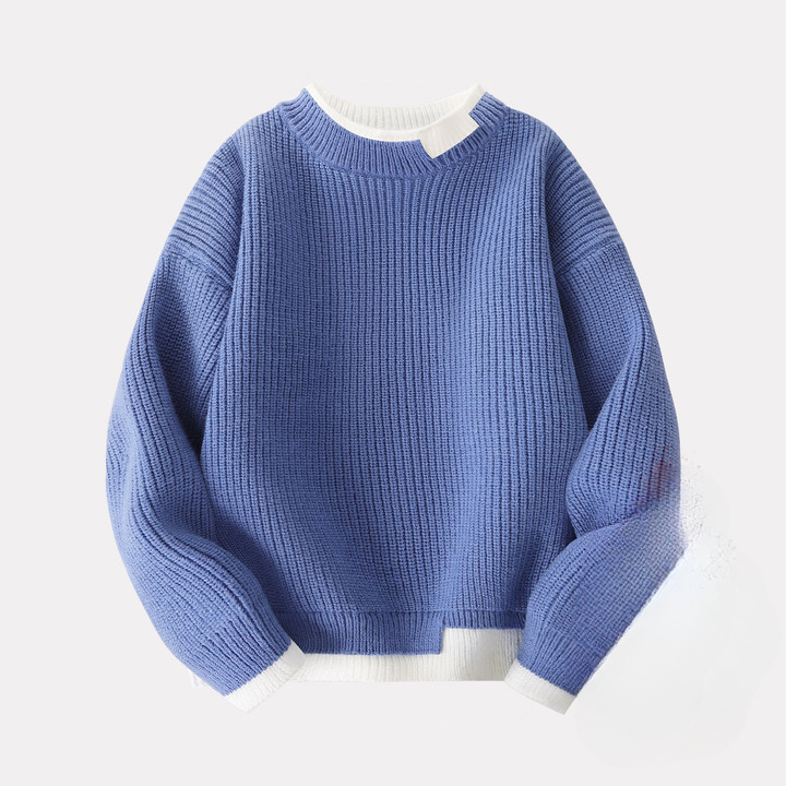New Boys' Sweater with Wool Lining, Designer Style Boys' Top, Children's Knitted Sweater