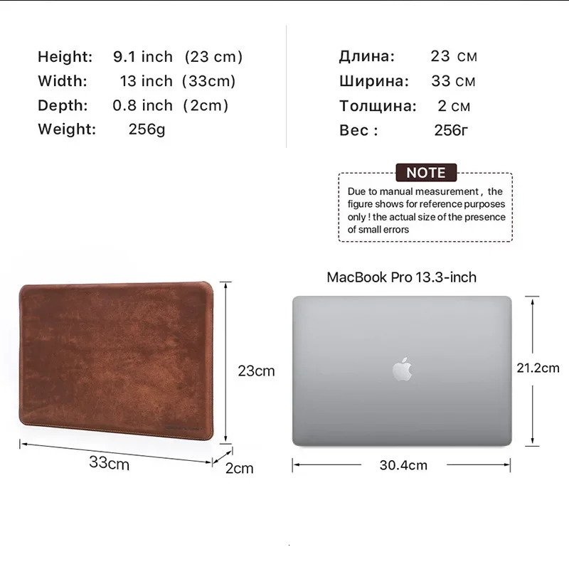 handmade cowhide genuine leather laptop bags cases storage organizer sleeve for air 136in notebook computer travel 251027