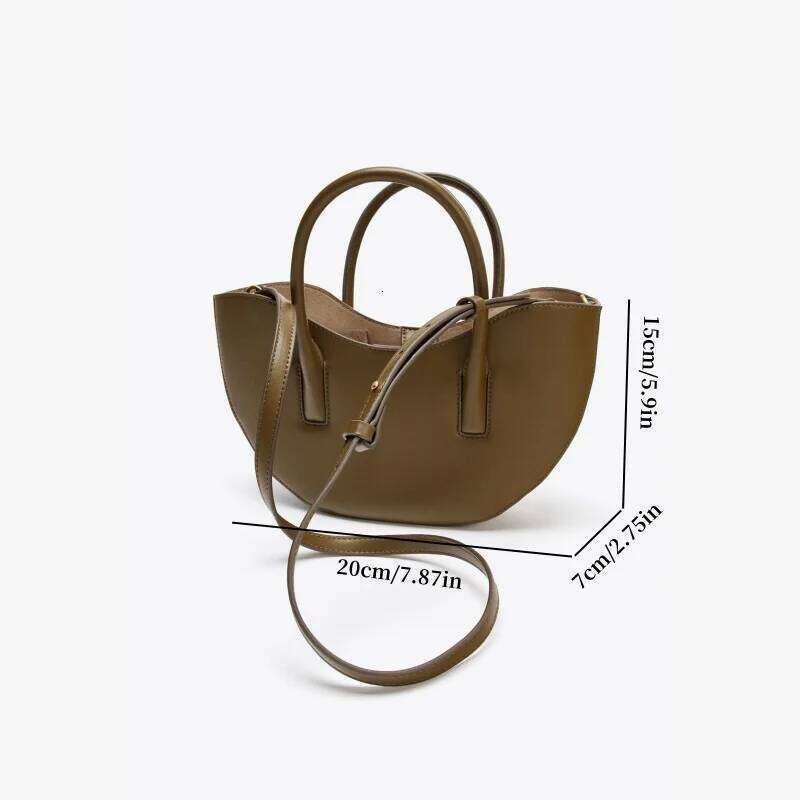 Women's OVAL MINI SHOPPER Bag, Fashionable Half-Moon Handbag, Spacious Crossbody Satch, Design For Everyday Style