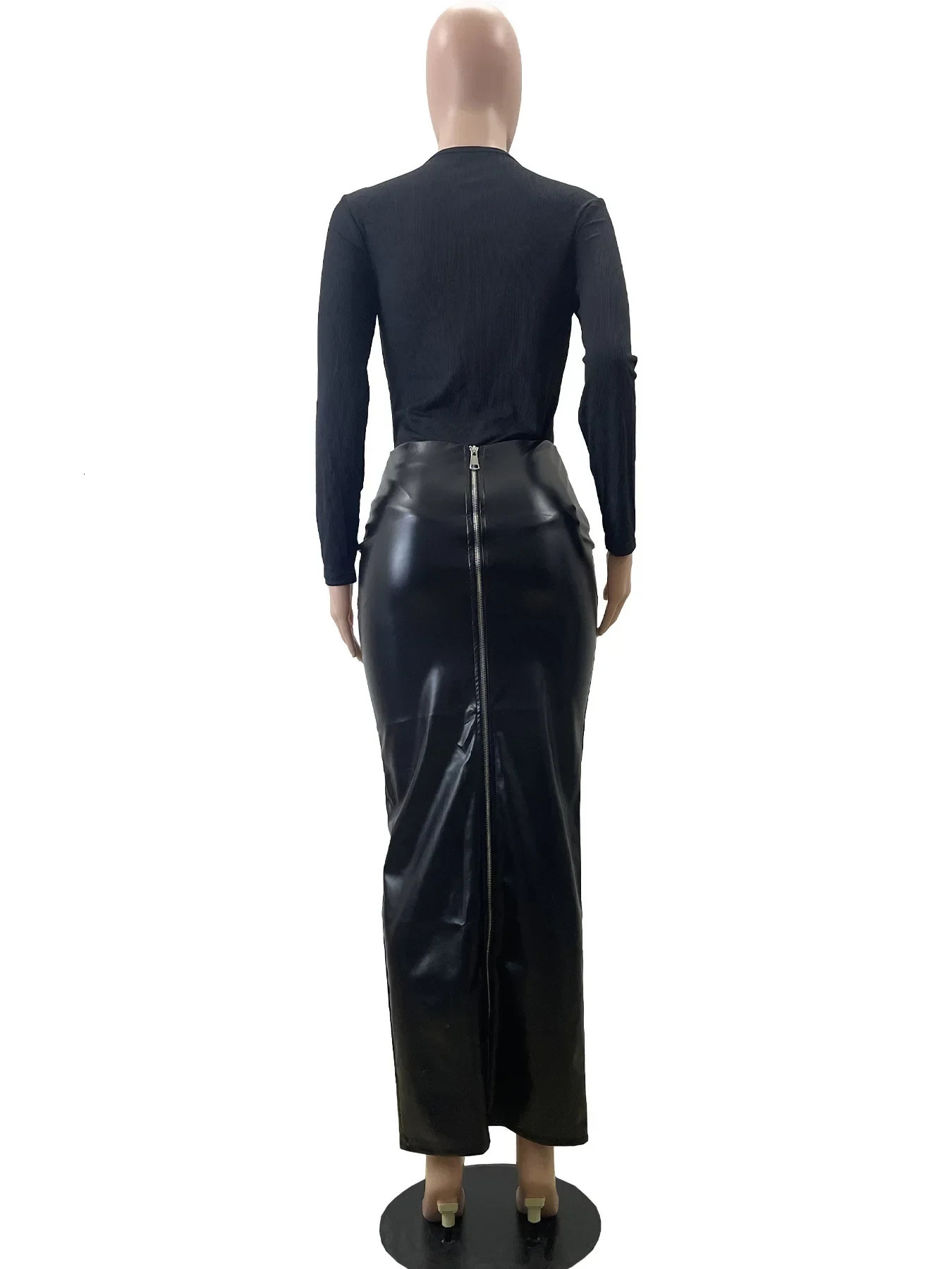 PU Skirt Midi Fashion Sexy Women High Waist Elastic Long Lady Casual Party 251027