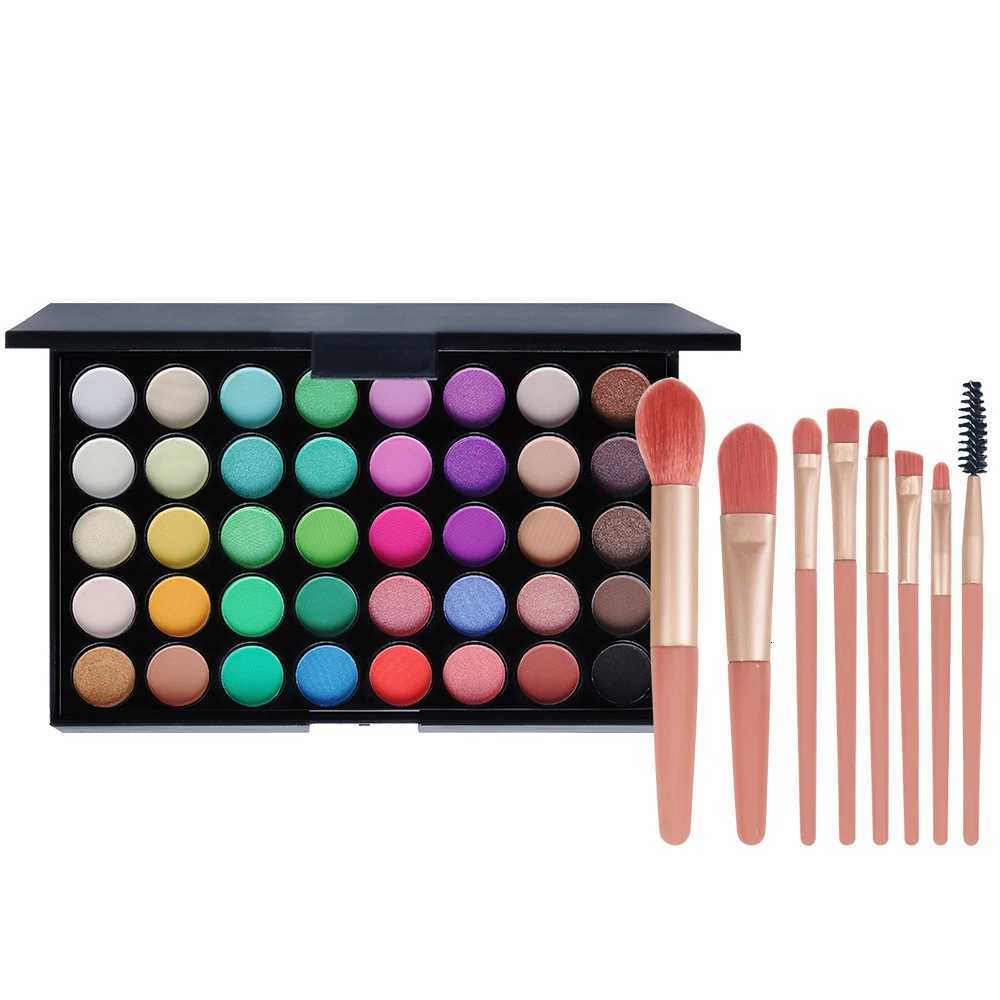 POPFEEL 40Color Eyeshadow Palette with 8 Pink Eyeshadow Brushes Matte Shimmer Shades for Everyday Makeup LonglastingXJ251027