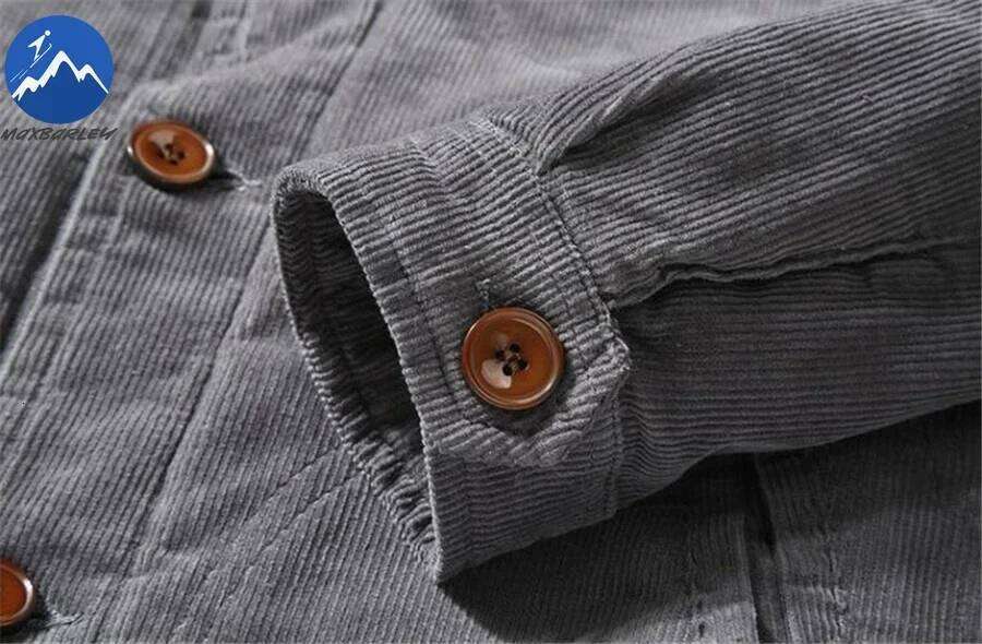 High Quality Jackets Men's Winter Plus Veet Corduroy Tooling Casual Parka Korean Fashion Solid Color Cotton Jacket