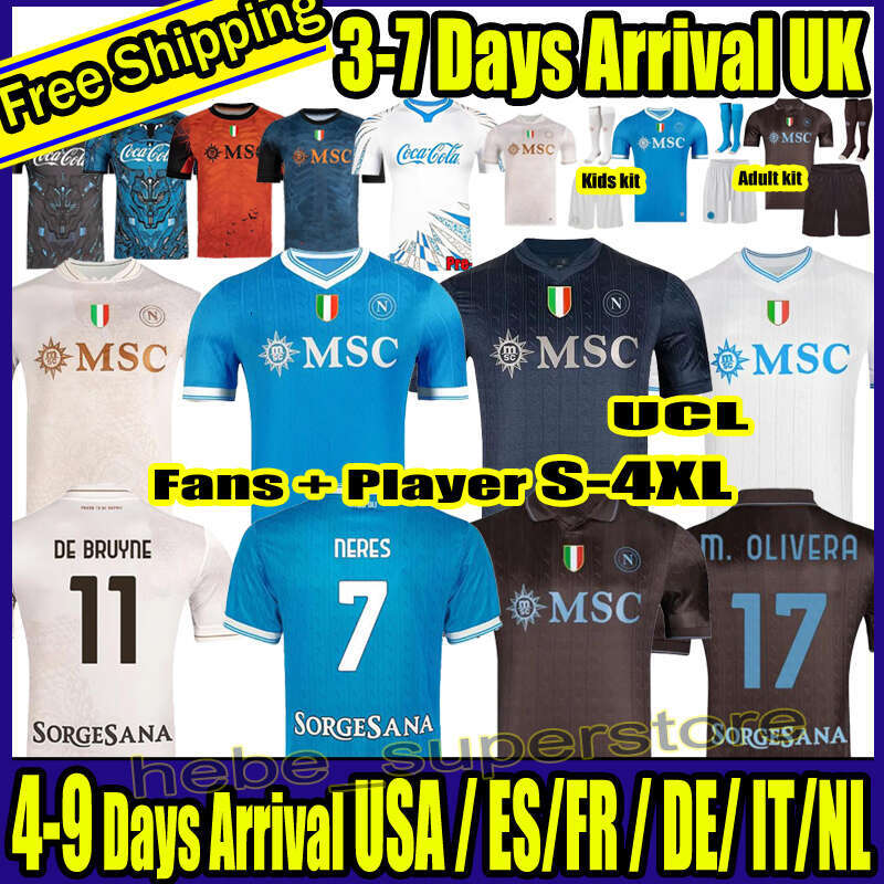 S-4XL 25 26 NAPOLI soccer jerseys Maglia Naples 2025 2026 ZIELINSKI ANGUISSA OLIVERA McTOMINAY KIDS FOOTBALL SHIRT De Bruyne LOZANO Napoli Maillots de foot 666