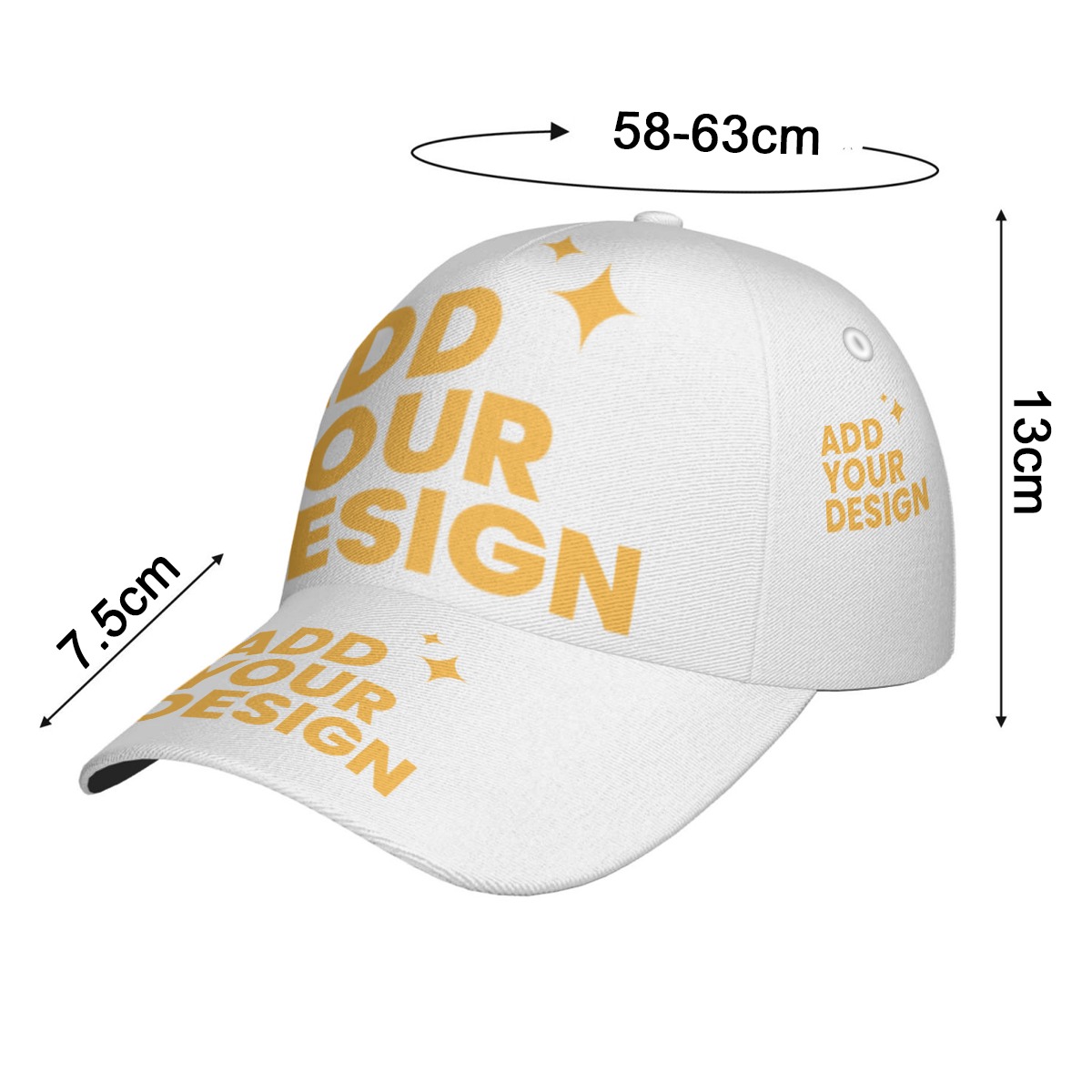 DHgatepod All-Over Print Baseball Cap with Gift Box - Curved Brim Snapback 100% Polyester for Sports & Outdoor