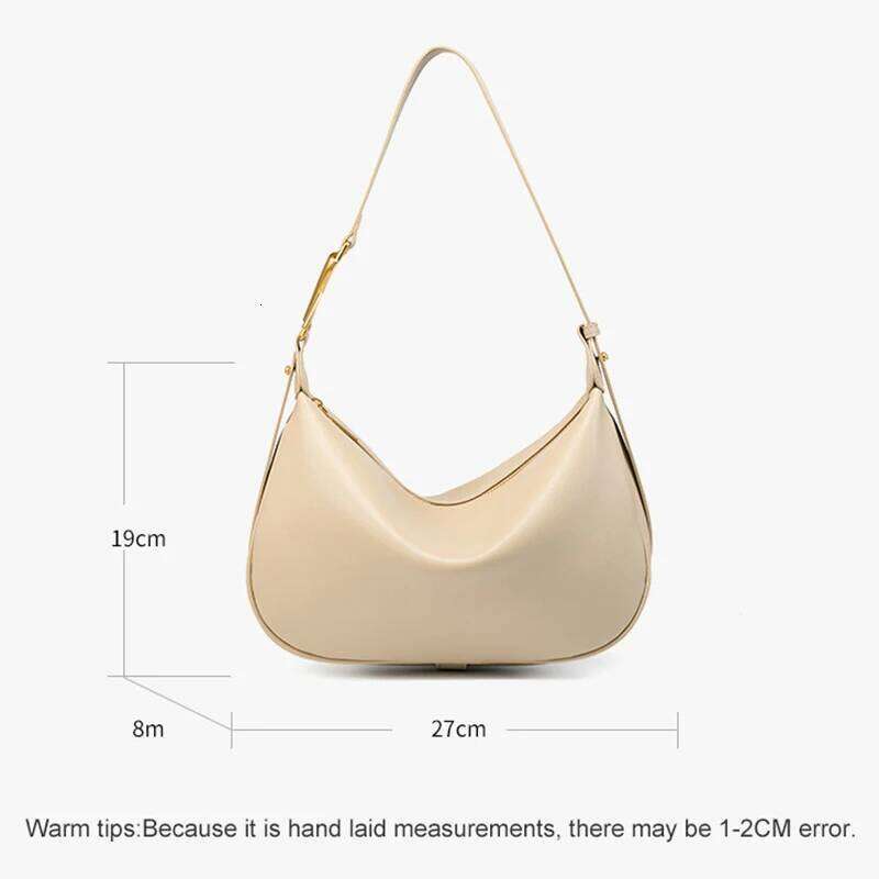 New Women Shoulder Genuine Leather Fashion Soft Women's Crossbody Bag Cowhide Half Moon Bags Designer Female Handbags