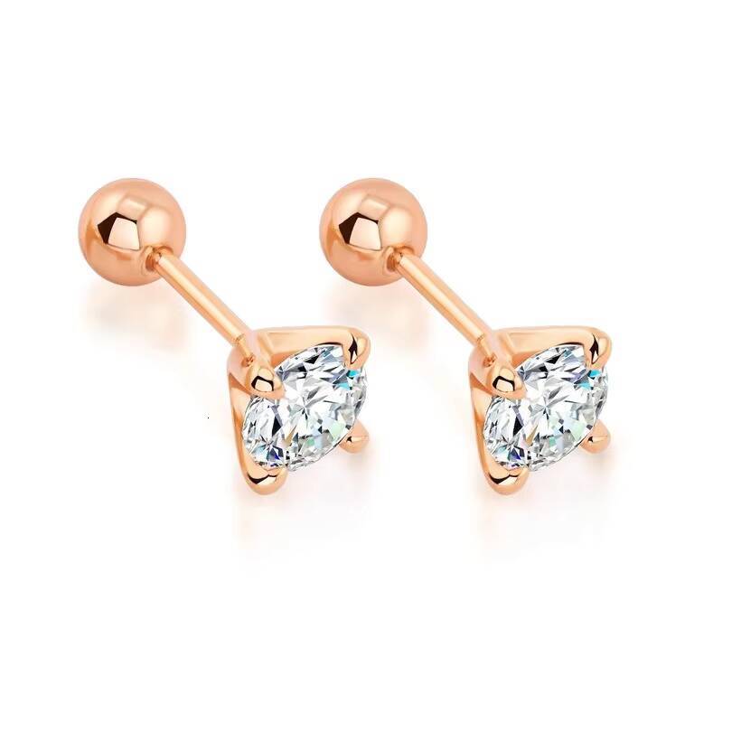 Luxury Jewelry 18K Gold Plated 925 Silver Earrings Cow Head Four Claw Diamond Moissanite Stud Earrings for Women