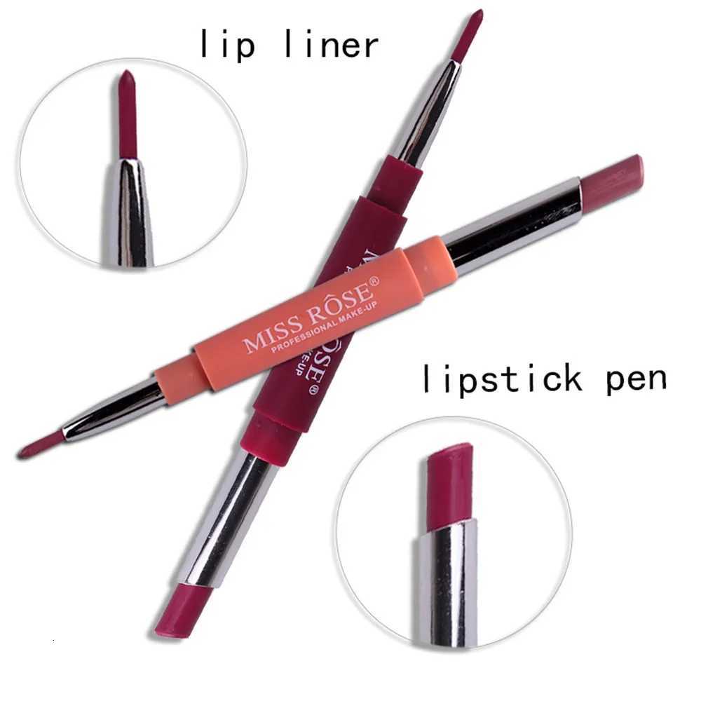 8 Colors Double Opening Lipstick Waterproof Lipstick Lasting Sexy Lip Makeup Matte Lip Line Eyeliner Blush Pen Beauty Tools W251027