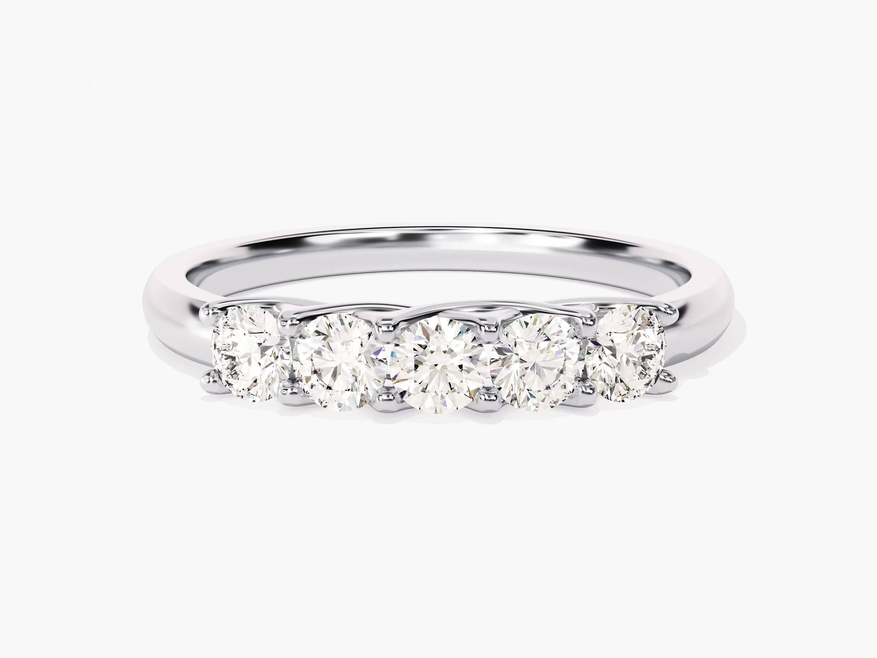 Five Stone Trellis Diamond Band 050 Ct Tw Lab Diamond Wedding Anniversary Ring for Women