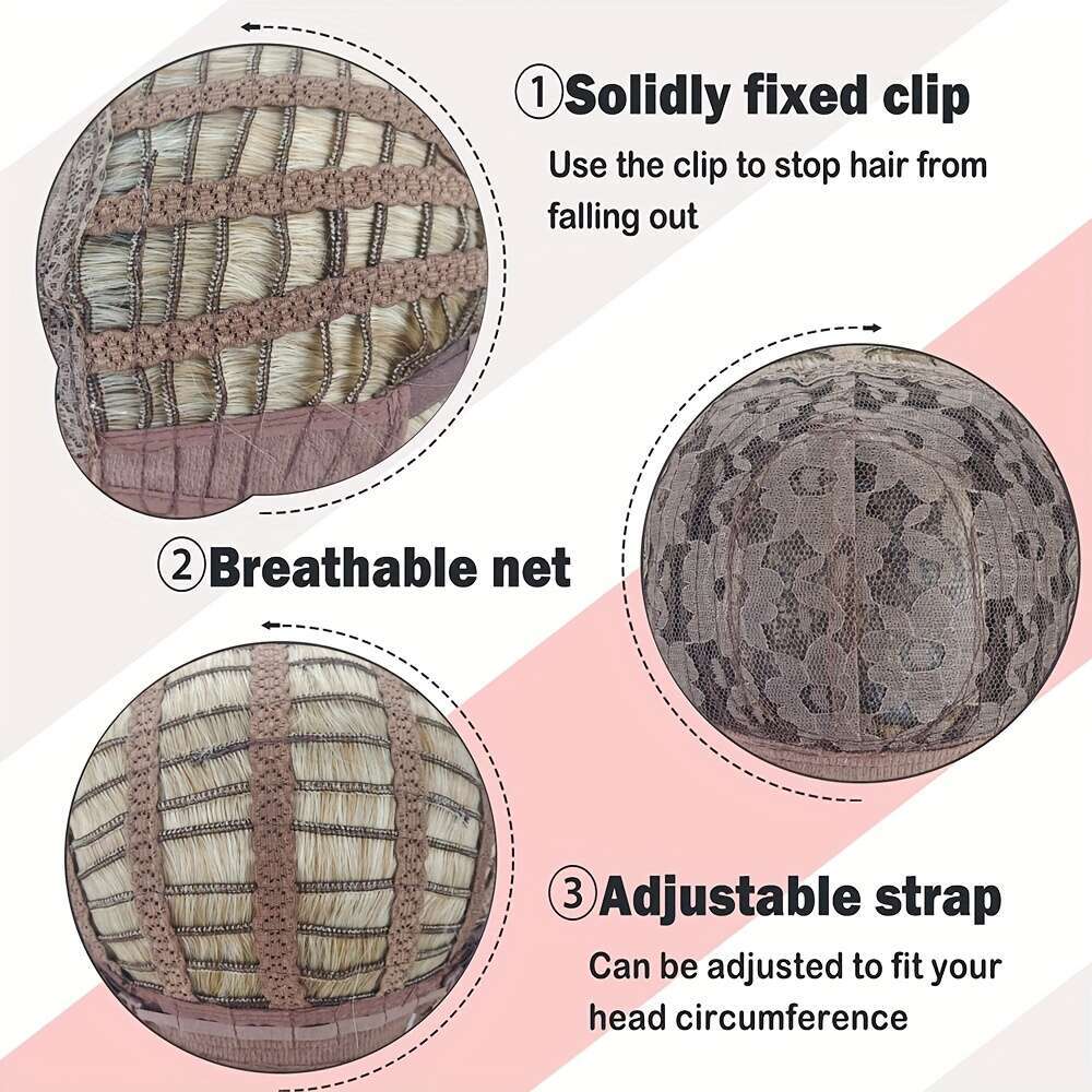 Luxurious Blonde Ombre Curly Wave Wig For Women, High-Density Fiber, Middle Part, Rose Net Cap, Versatile Styling Options