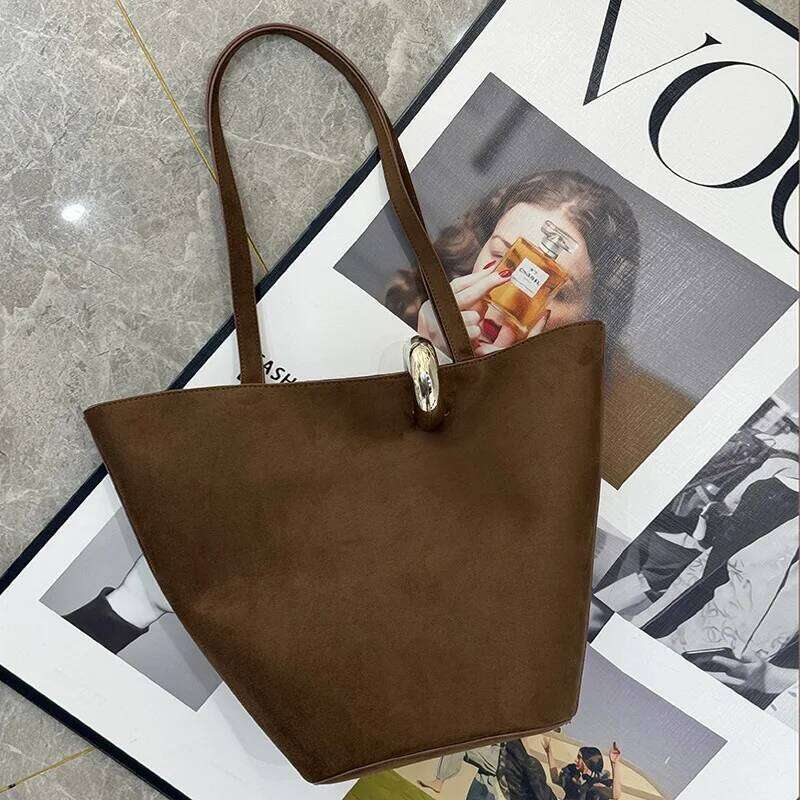 Top Women's Leather High-End Nubuck Suede Handbag Commuter Shoulder Crossbody Bag Niche Design Sense 2025 New