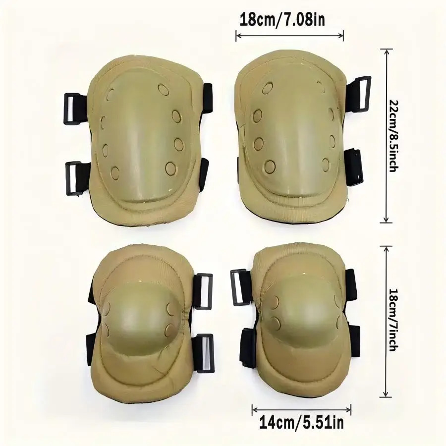 A set of Four Knees and ElbowsAirsoft Knee Elbow Protective Pads Combat Paintball Skate Outdoor Sports Safety Guard Gear 251023
