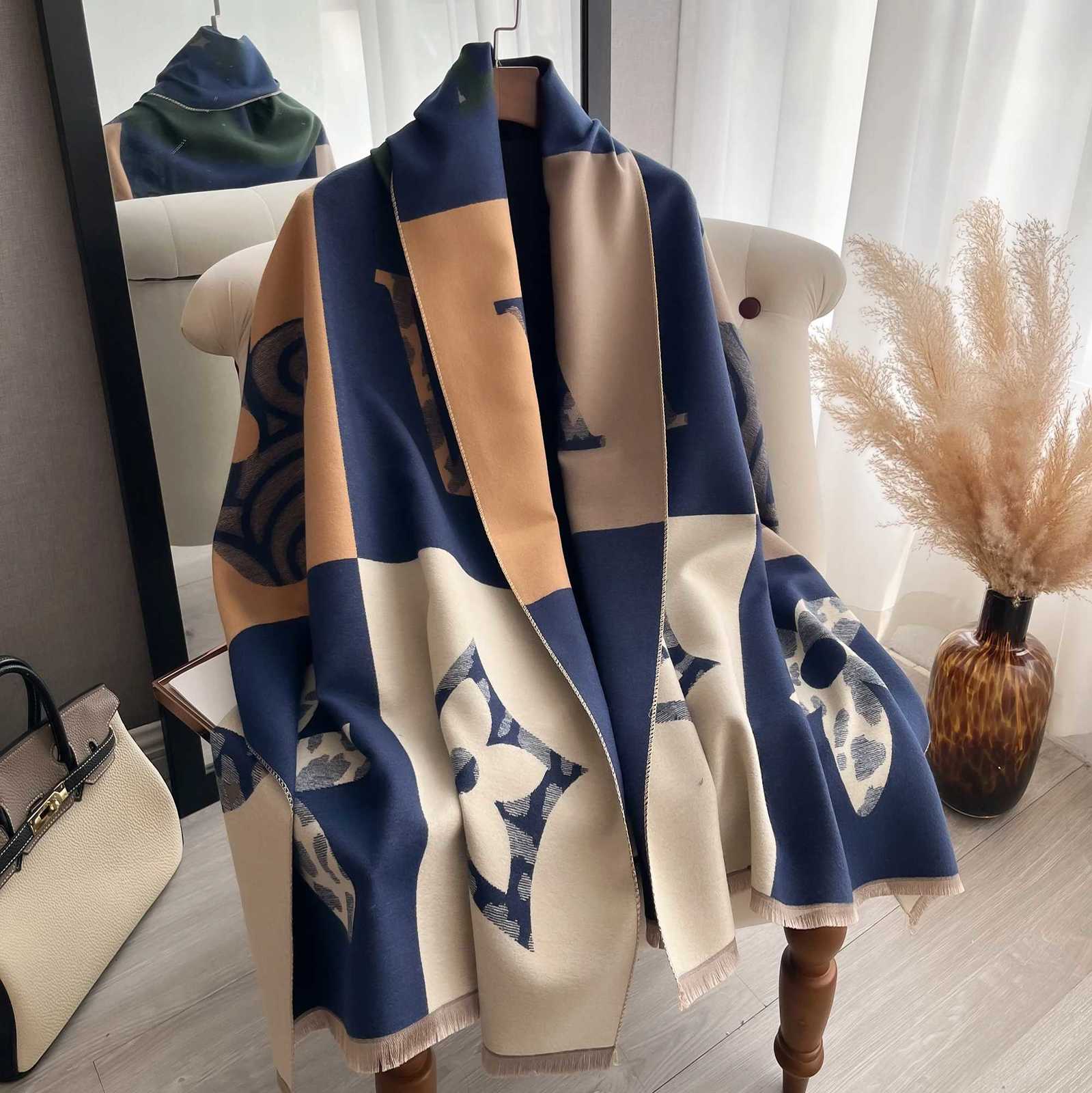 Laest Design Egant Pashmina Shawl Imitation Cashmere Jacquard Pattern Scarves Winter Collocation Thicke Warm Scarf ShawlW251027