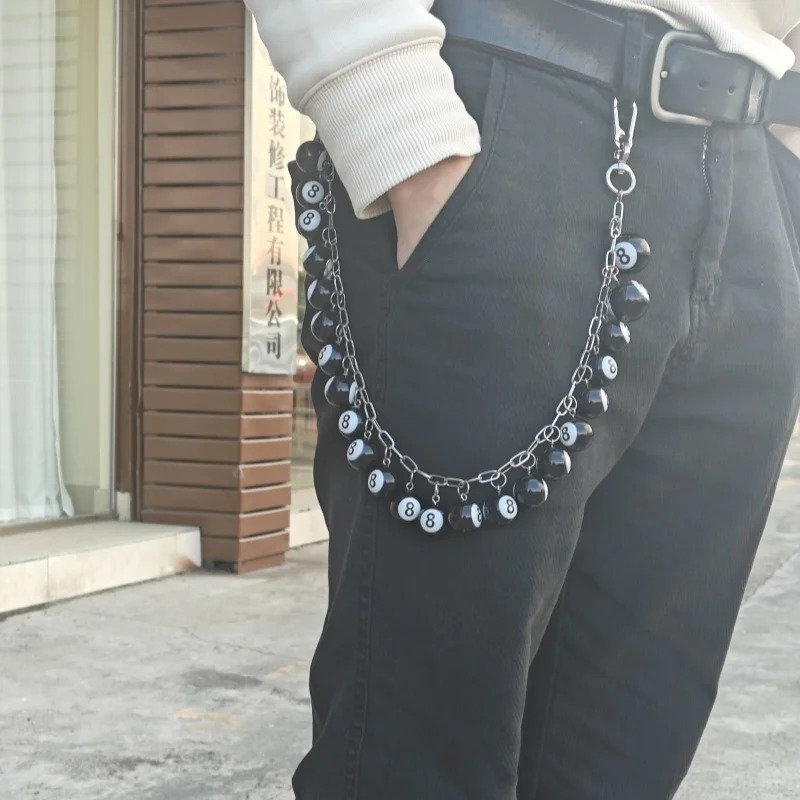 Model Hip Hop DIY Black Eight Key Chain Fashionable Men And Women Ones Waist Pants Chain Jewelry Accessories 251024