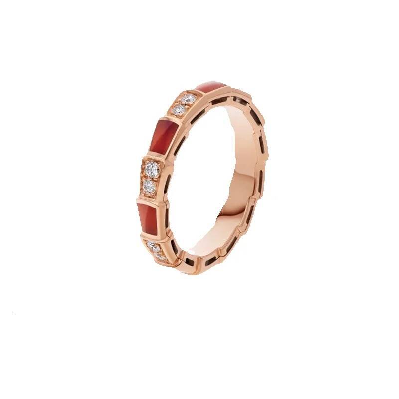 Snake bone ring, white mother of pearl ring, women's high luxury accessory, niche high-end feeling, diamond studded fashion ring ddmytues