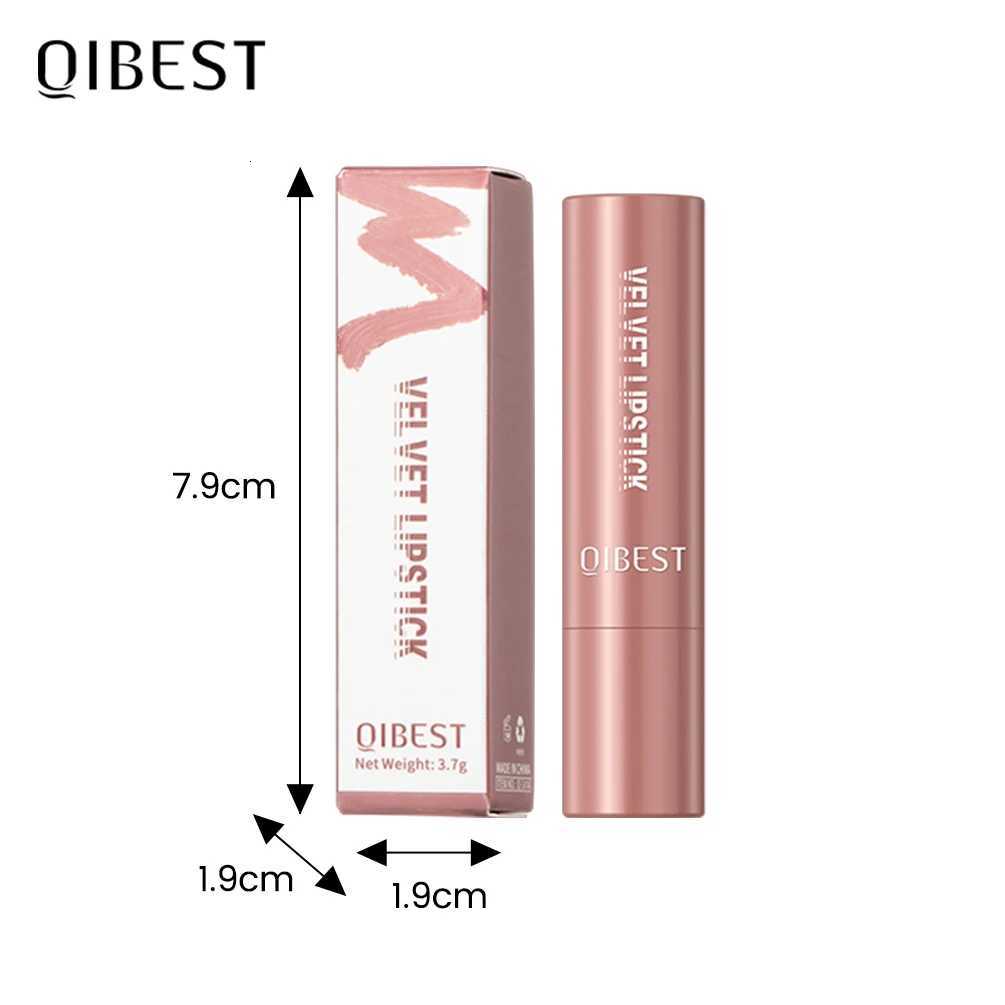 QIBEST Nude Lipstick Matte Lip Gloss High Pigment Makeup Classic Sexy Lipgloss NonStick Cup Long Lasting Red Lip Tint Cosmetics W251027
