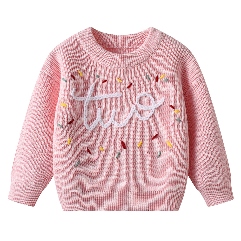 New autumn and winter designer hand embroidered double flower colored dot knitted sweater