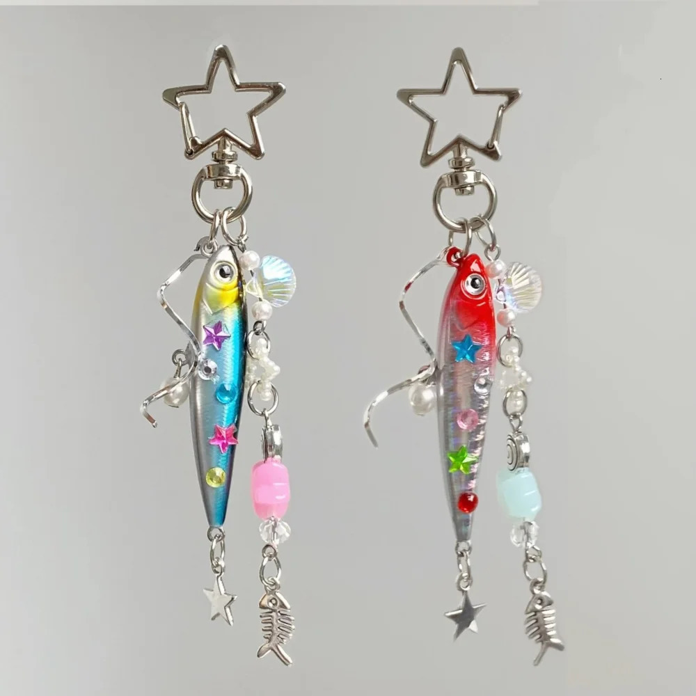 Trinkets japanese 1pc Handmade Fish Keychain Bag charms Pendant Decoration Gift Souvenir Keyring Enthusiasts Jewelry Accessories 251023