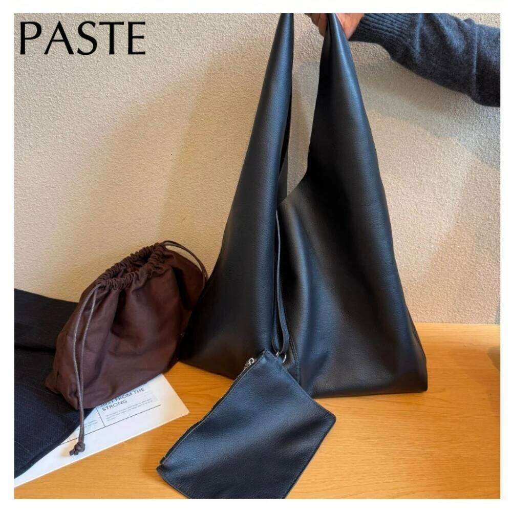 Designer Luxury Leisure Large Piece Cowhide Leather Women Shopper Bucket Tote Beige Coffee Color Real Cowskin Female Handbag Big