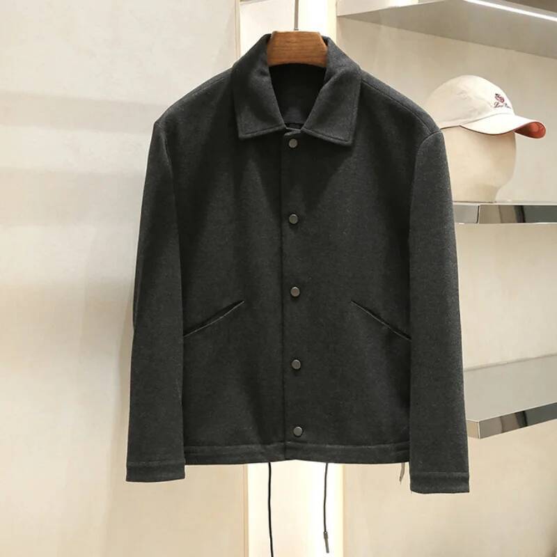 Simple And Fashionable Knitted Wool Blend Old Money Style Single-Button Sport Casual Suit Jacket For Men