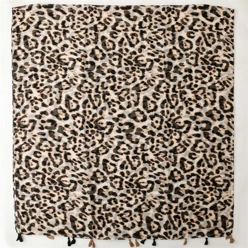 2024 New Fashion Luxury opard Print Ladies Wen Scarf Fa Cotton Linen Shawl Tassel Four Seasons Muslim Hijab 90180cmW251027