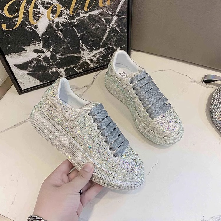 Best Selling In Season New Casual Full Rhinestone Platform Sneakers Fashion Versatile Height Increasing Women Shoes Size 35 42 Colorful Black White Fr