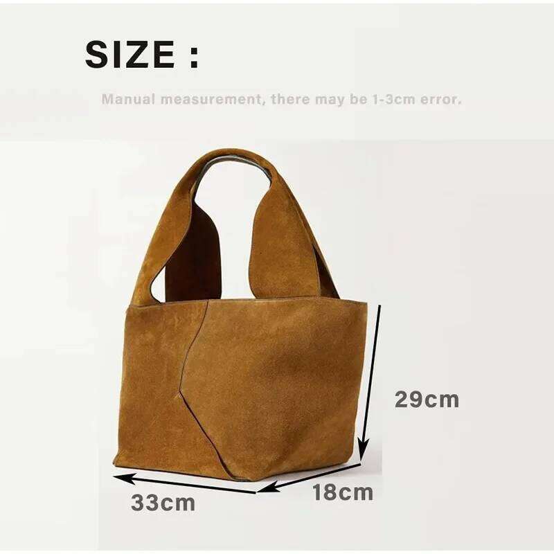 Brand Women's Shoulder High-End Suede Frosted Leather Versatile Tote Bag Large Capacity Fashionable Ing Handbag