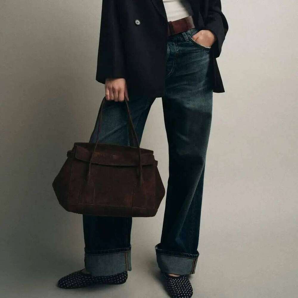 SUEDE SHOULDER CITY BAG FOR Women, Fashionable Handbag With Double Top Handles, Design New Totes For Ladies