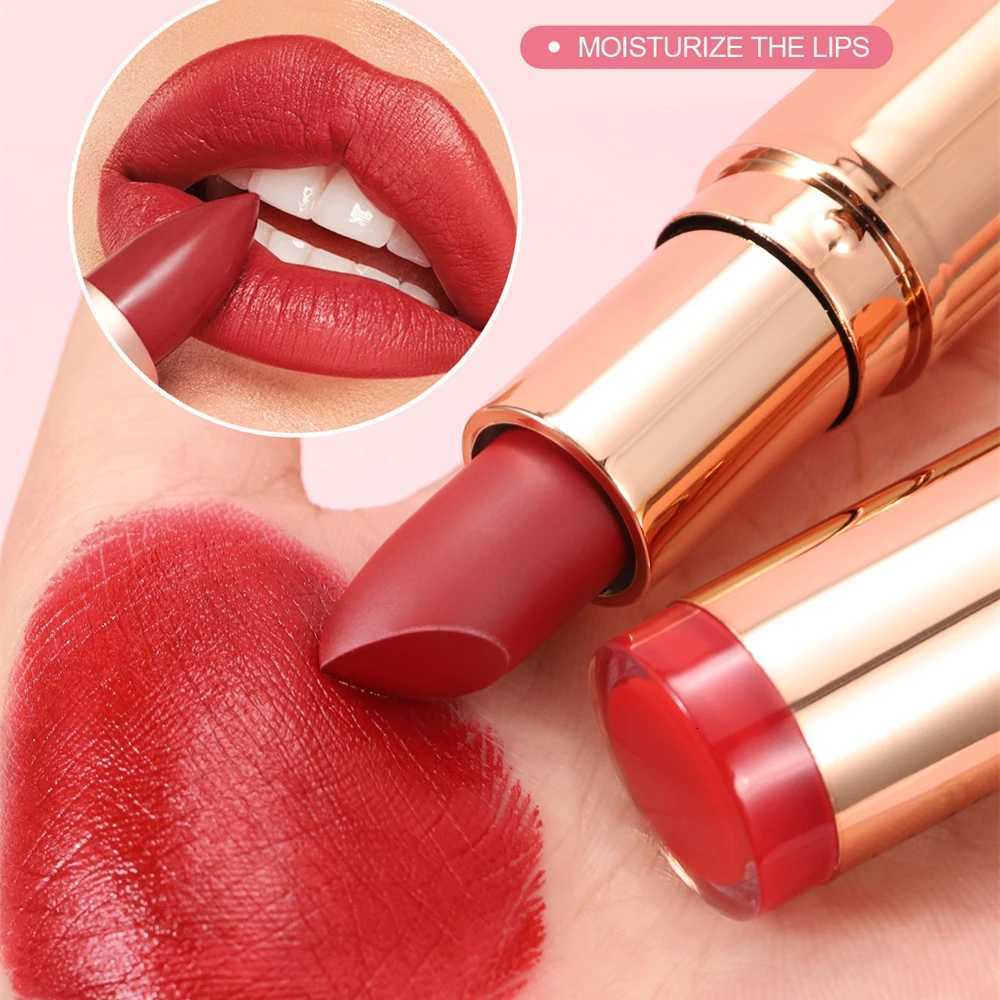 Pink Brown Velvety Creamy Lipstick Moisturizing Waterproof Lipgloss Intense Color NonDrying AllDay Comfort Luxury Cosmetics W251027