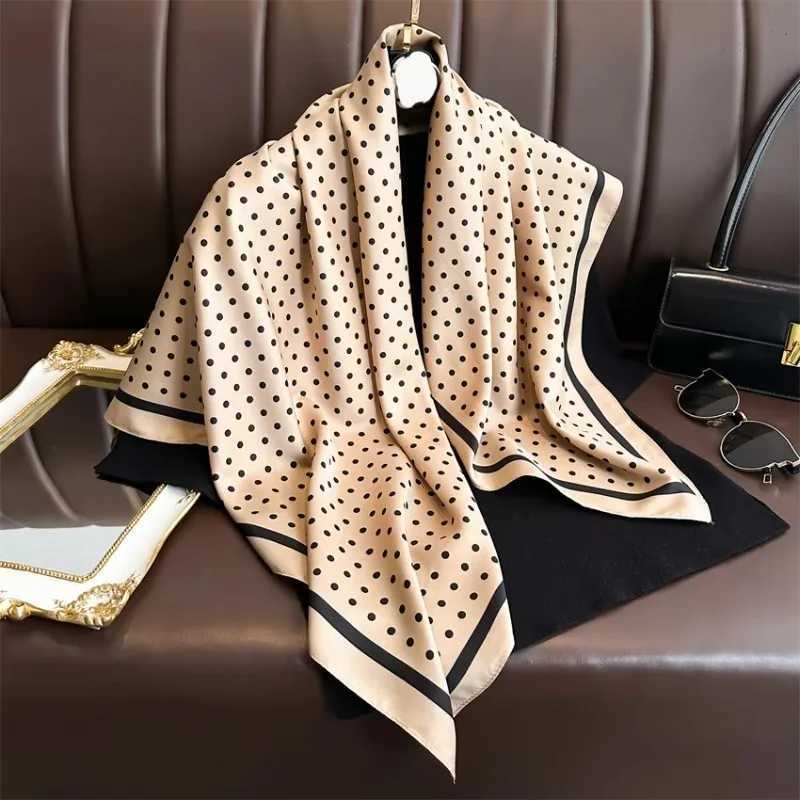 90cm Polka Dot Pattern Scarf for Wen Spring Summer Thin Imitation Silk Twill Scarf for Fashionab and Versati Tuan ShawlW251027