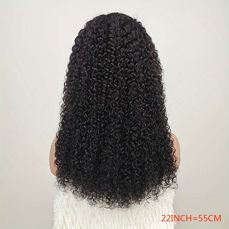 10A 4C Kinky Curly Lace Front Wig - Glueless Human Hair With Baby Hair, HD Transparent 5X5 Closure, Realistic Hairline For Women, 180% Density, Natura