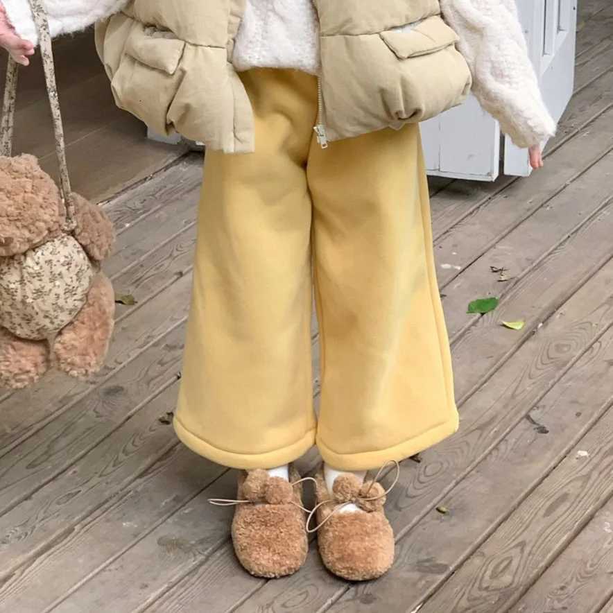 Girl Pants 2025 Autumn and Winter New Childrens Clothing Korean Style Girl Baby Fashion Plus Velvet Plus Thick Pants SimpleT251027